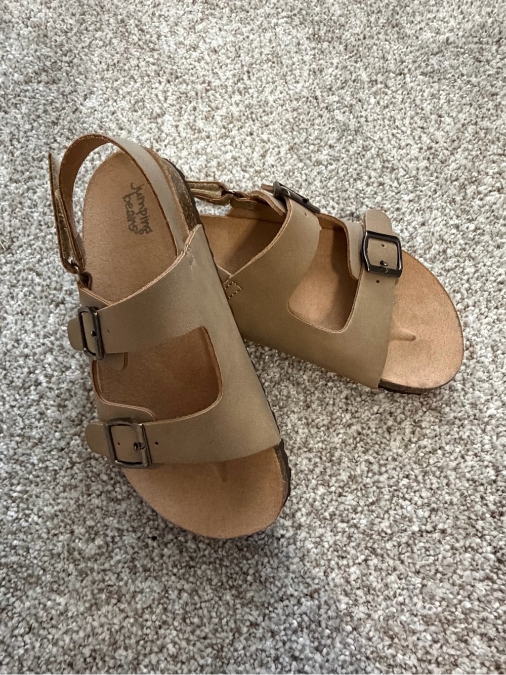 jumping beans Tan Double-Buckle Kids Sandals